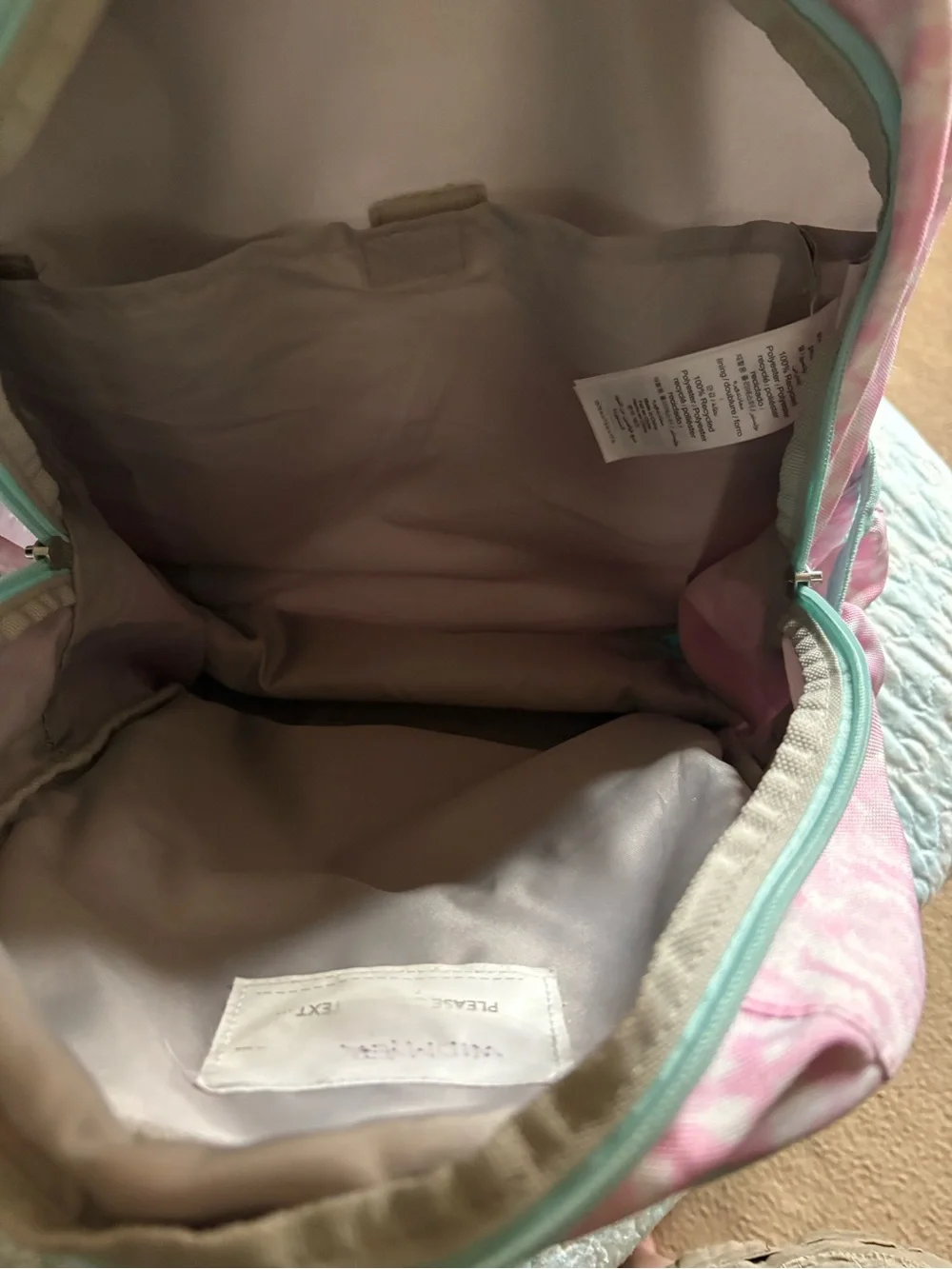 Pottery Barn Kids Tie-Dye Heart Backpack in Pink and Mint